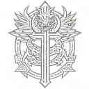 Aztec dragon wrapping around cross tattoo tattoo design idea