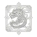 Aztec dragon wrapping around cross tattoo tattoo design idea