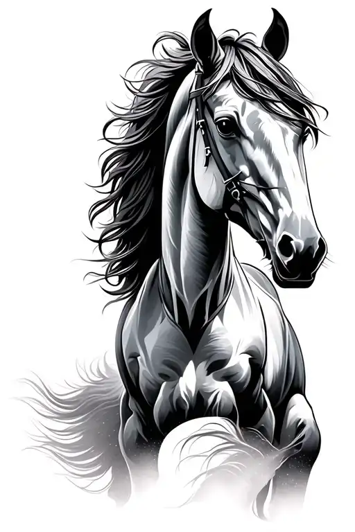 war horse tattoo design idea