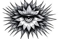 starburst front of throat  tattoo design idea