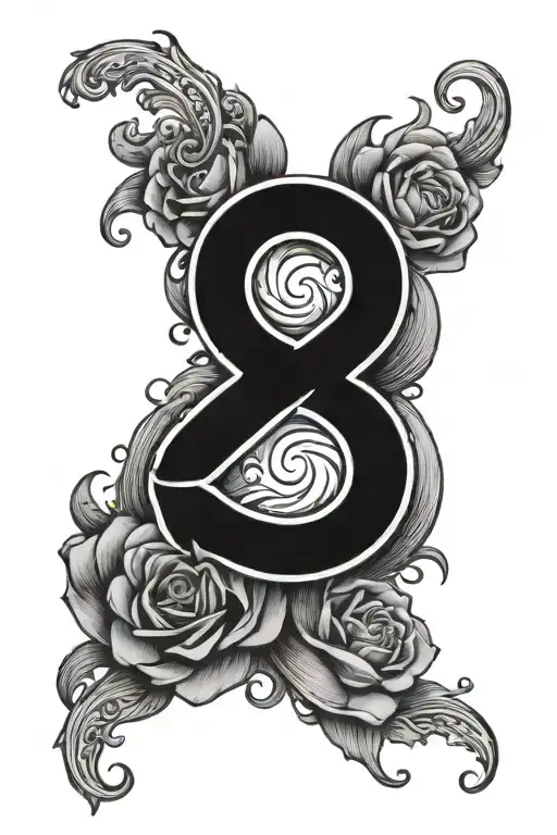number 8 and 0 8 tattoo design idea