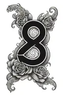 number 8 and 0 8 tattoo design idea