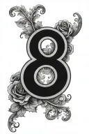 number 8 and 0 8 tattoo design idea