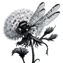 Dragonfly Dandelion tattoo design idea