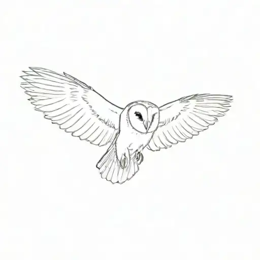 barn owl tattoo design idea