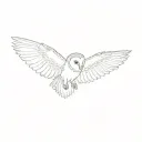 barn owl tattoo design idea