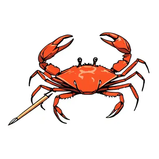 two crabs cancer on a skewer  tattoo design idea