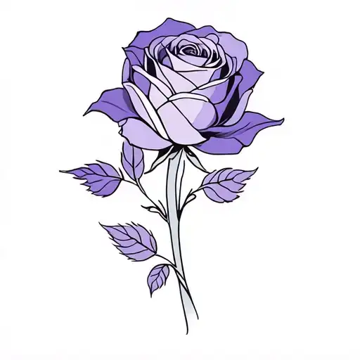 violet and rose intertwined tattoo design idea