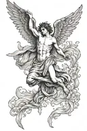 icarus falling angel tattoo design idea