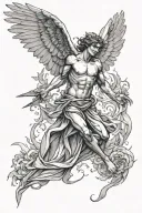 icarus falling angel tattoo design idea