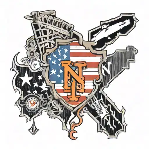 Knicks, Mets, and Giants with the Puerto Rico flag tattoo design idea