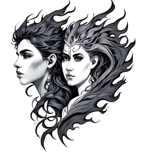 max and Ash twin flame tattoo design idea