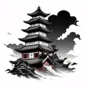 Chinese Tower tattoo design idea