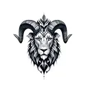 Mixture of a head of ram, capricorn and a lion tattoo design idea