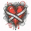 beating heart beat Two wedding rings intertwined tattoo design idea