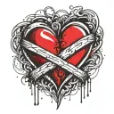 beating heart beat Two wedding rings intertwined tattoo design idea