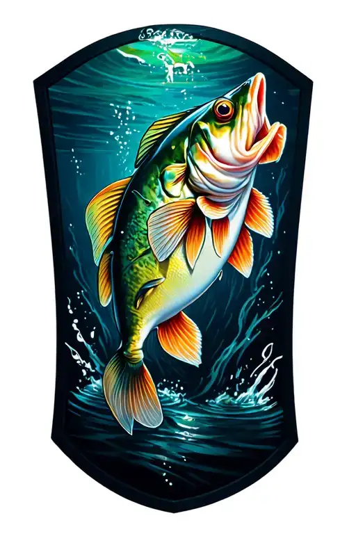 bass fish tattoo design idea