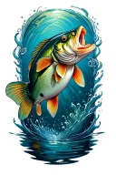 bass fish tattoo design idea