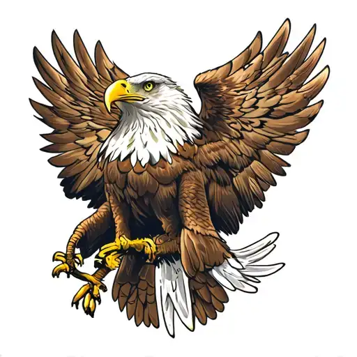 British Army Eagle bright colors tattoo design idea