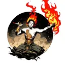 Prometheus stealing fire tattoo design idea
