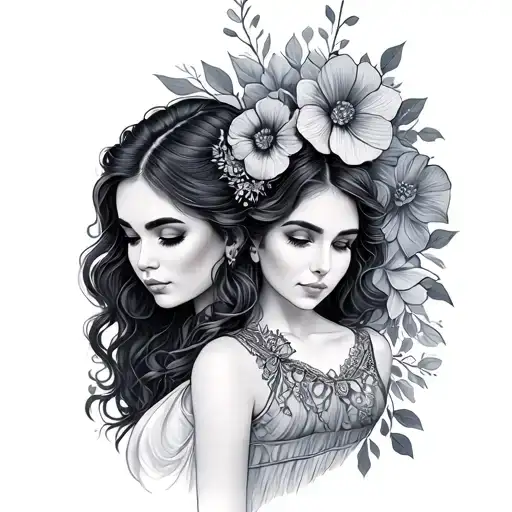 aunt niece tattoo design idea