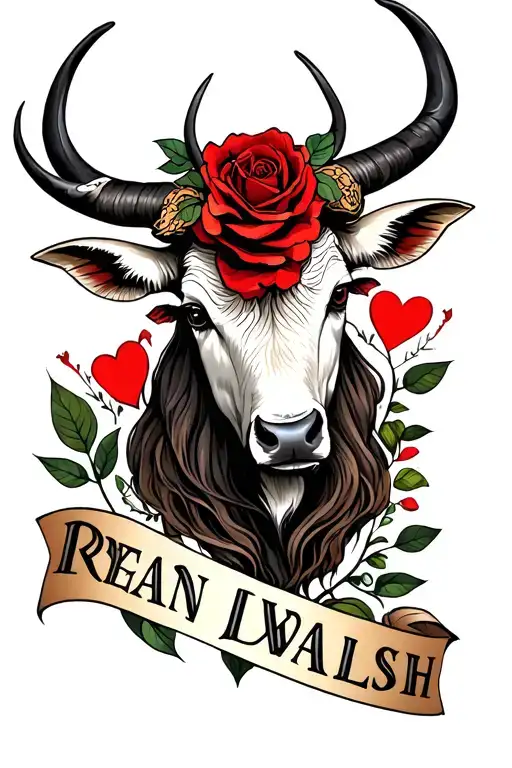"Ryan Dean Walsh " lost love heartbroken Taurus tattoo design idea
