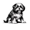 shih tzu dog sits half sitting tattoo design idea
