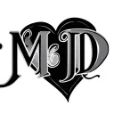 "M J D" "M J D" "M J D" heart tattoo design idea