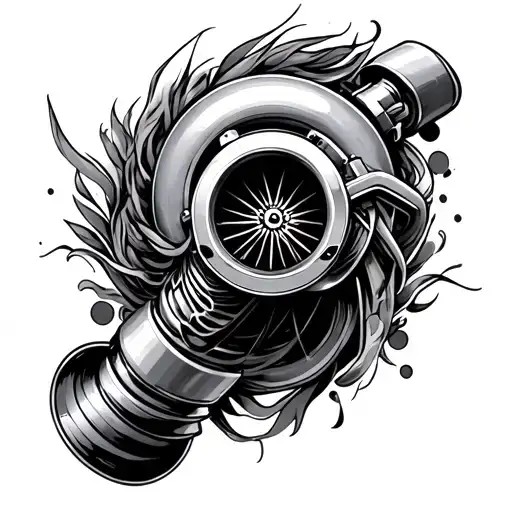 turbo charger tattoo design idea