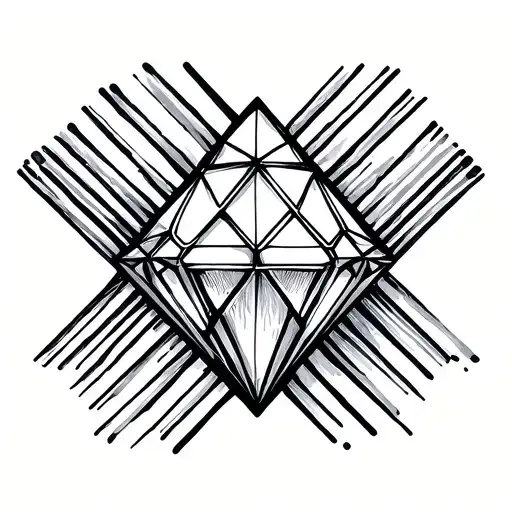 diamond,simple geometric lines. tattoo design idea