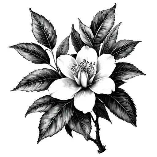 mango tree blossom tattoo design idea