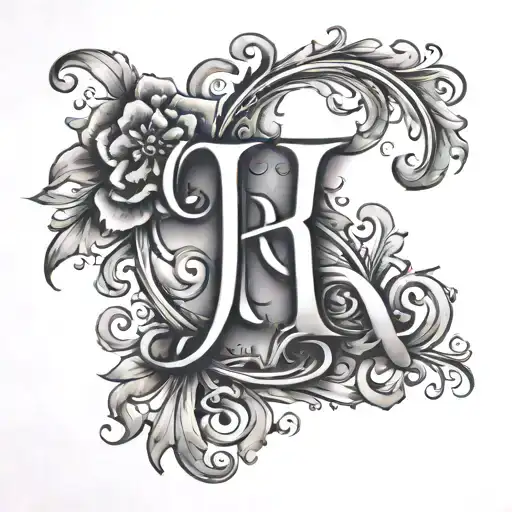 family initials a r j p tattoo design idea