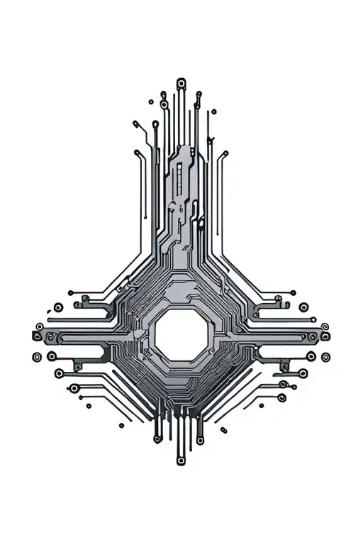 cyberpunk  circuit board design belly optical slimmer making tattoo design idea