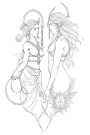 Libra And Sagittarius Combined tattoo design idea
