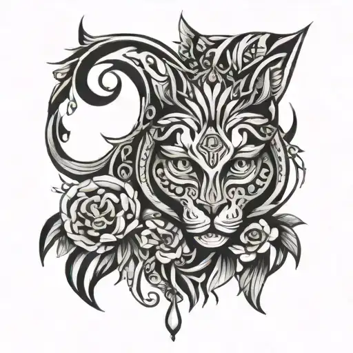 lebanon fine lin tribal tattoo design idea