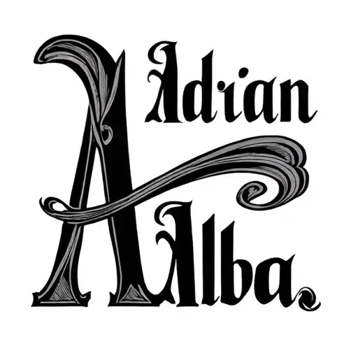 Two names, Adrian and Alba, that come from the same letter A simple stroke tattoo design idea
