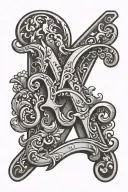 letters R M tattoo design idea