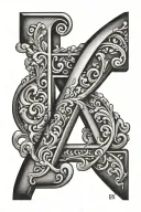 letters R M tattoo design idea
