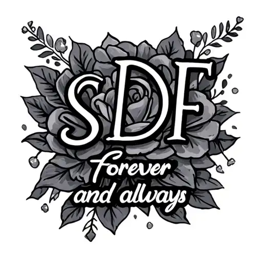 "SDF forever and always" wedding ring finger tattoo design idea
