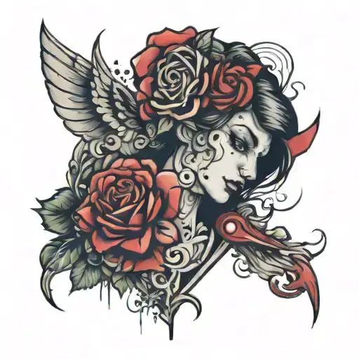 love hurt tattoo design idea