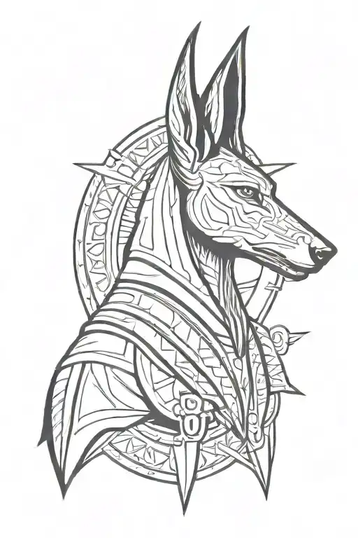anubis tattoo with libra scales and/or sign intertwined tattoo design idea