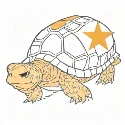 desert tortoise filled with the colors of the Arizona state flag, from a side profile angle tattoo design idea