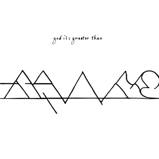 god is greater than highs and lows nature, death and hell tattoo design idea