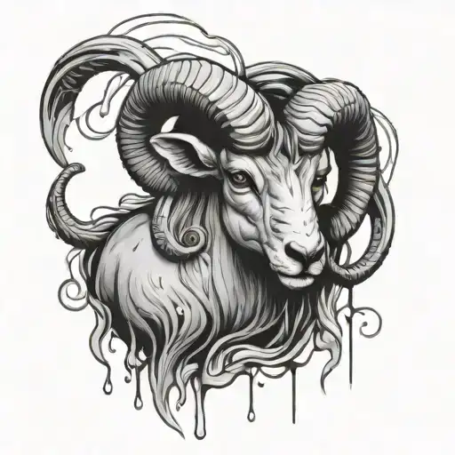 rain, fire, aries, with technology and intelligence tattoo design idea