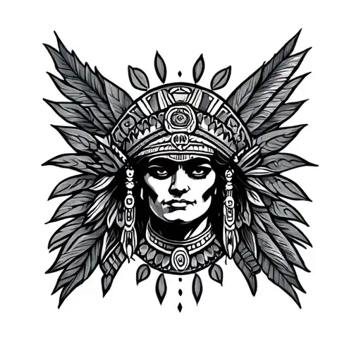 American, Aztec, Mexican tattoo design idea