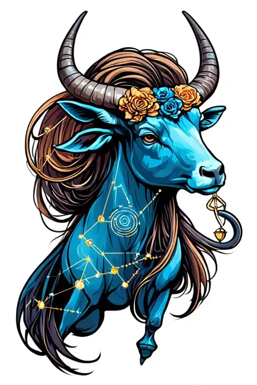 Taurus & Libra constellation tattoo design idea