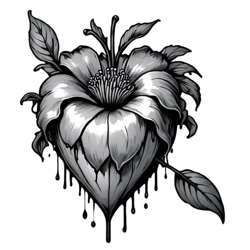 Bleeding Heart Flower tattoo design idea