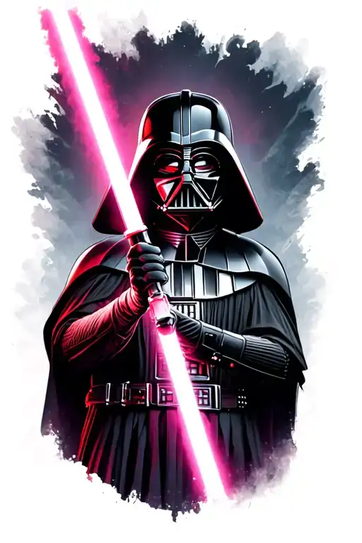 darth Vader holding a lightsaber tattoo design idea