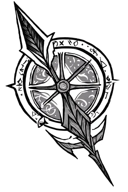 arrow and astrological sign tattoo design idea