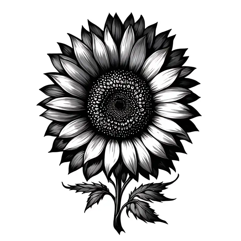 floral sunflower tattoo design idea
